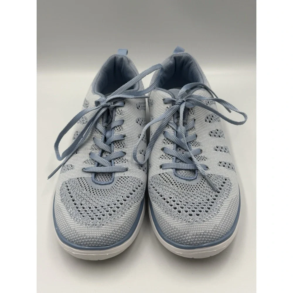 Melanie Knit Sneakers Womens 8.5 Blue Lightweight Lace Up Comfort‎ Walking Shoes